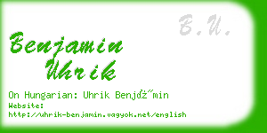 benjamin uhrik business card